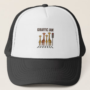 Giraffic Jam Grappige Giraffe Overstekend Vintage Trucker Pet
