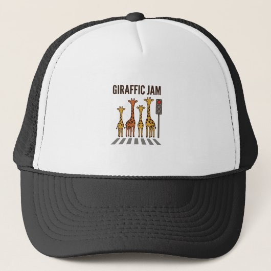 Giraffic Jam Grappige Giraffe Overstekend Vintage  Trucker Pet (Voorkant)