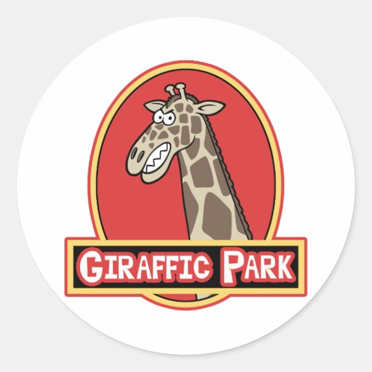 Giraffic Park Ronde Sticker (Voorkant)