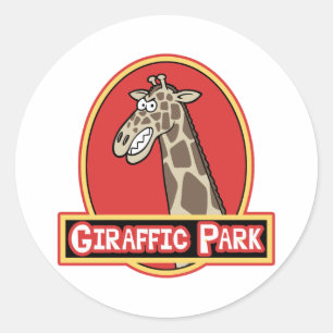 Giraffic Park Ronde Sticker