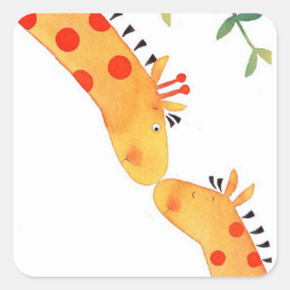 girafsticker vierkante sticker