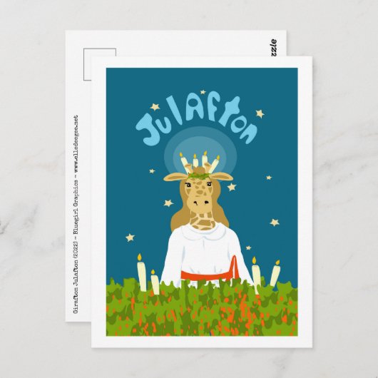 Girafton Julafton Briefkaart (Voorkant / Achterkant)