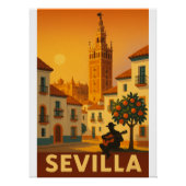 Giralda Glow – Sevilla Retro Art 2025 Perfect Poster (Voorkant)