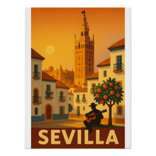 Giralda Glow – Sevilla Retro Art 2025 Perfect Poster