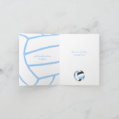 girale blauwe volleybalverjaardag kaart (Binnen)