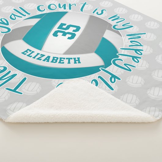 girale blauwgroen volleybalrechtbank mijn gelukkig sherpa deken (3/4)