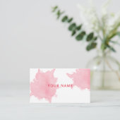girale Blush Roze Waterverf Feminine Business Car Visitekaartje (Staand voorkant)