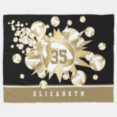 girale gedempte volleyballen en sterren fleece deken (Voorkant (Horizontaal))