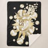 girale gedempte volleyballen en sterren sherpa deken (Voorkant)