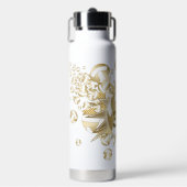 girale gedempte volleyballen en sterren waterfles (Voorkant)