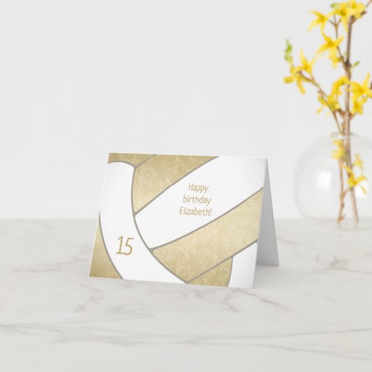 girale gouden volleybal blijdschap kaart (Gele Bloem)