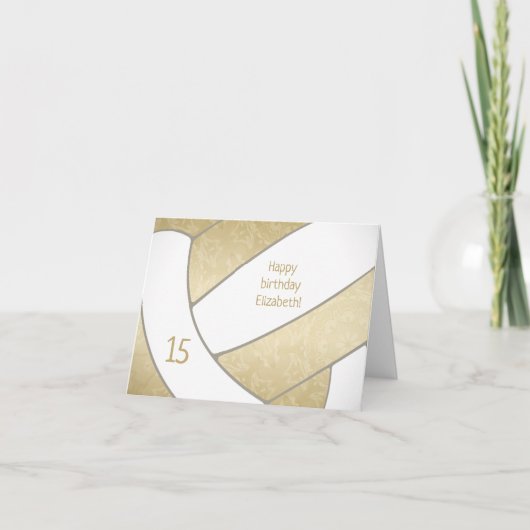 girale gouden volleybal blijdschap kaart (Voorkant)