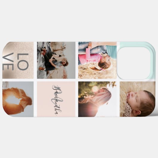 girale goudroze monogram liefdesfotocollage raster Case-Mate iPhone case (Achterkant (horizontaal))