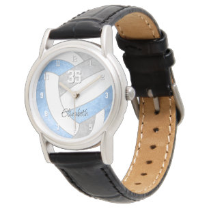 girale lichtblauwe grijze volleybal horloge