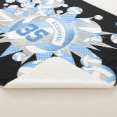 girale lichtblauwe volleyballen en sterren sherpa deken (3/4)