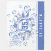 girale lichte witte volleyballen en sterren fleece deken (Voorkant)