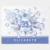 girale lichte witte volleyballen en sterren fleece deken (Voorkant (Horizontaal))