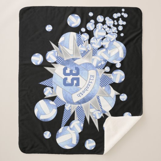 girale lichte witte volleyballen en sterren sherpa deken (Voorkant)