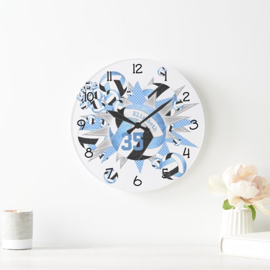 girale lichte zwarte volleyballen en sterren grote klok (Huis)