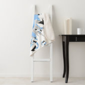 girale lichte zwarte volleyballen en sterren sherpa deken (In situ)