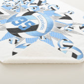 girale lichte zwarte volleyballen en sterren sherpa deken (3/4)