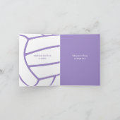 girale lila paarse volleybalgroet kaart (Binnen)