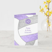 girale lila paarse volleybalgroet kaart (Gele Bloem)