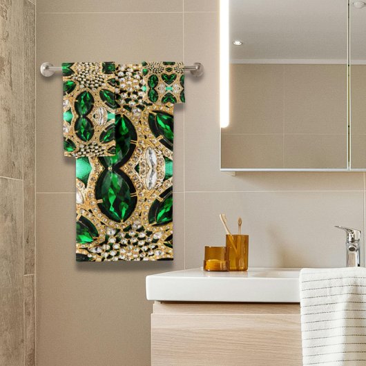 girale luxe goudgroene neushoorn bad handdoek