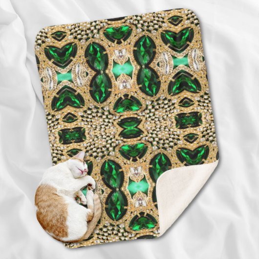 girale luxe goudgroene neushoorn sherpa deken