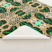 girale luxe goudgroene neushoorn sherpa deken (3/4)