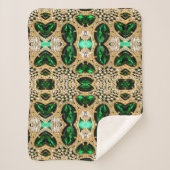 girale luxe goudgroene neushoorn sherpa deken (Voorkant)