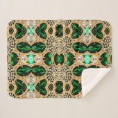 girale luxe goudgroene neushoorn sherpa deken (Voorkant (horizontaal))