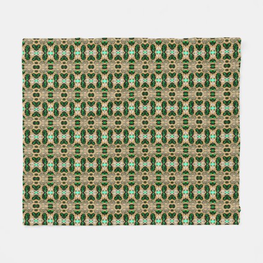 girale mode kunst deco goudgroen fleece deken (Voorkant (Horizontaal))