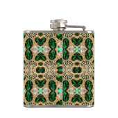 girale mode kunst deco goudgroen heupfles (Achterkant)