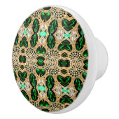 girale mode kunst deco goudgroen keramische knop (Rechts)