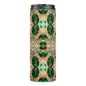 girale mode kunst deco goudgroen thermosbeker (Achterkant)