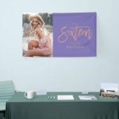 girale paarse roos goud 16e zestiende verjaardag spandoek (Beurs)