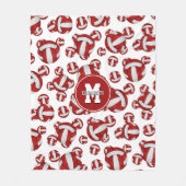 girale rode witte teamkleuren volleybalkamerdecor fleece deken (Voorkant)