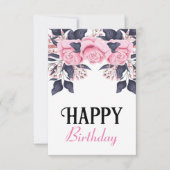 girale roos verjaardagskaart bedankkaart (Voorkant)