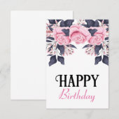  girale roos verjaardagskaart bedankkaart (Voorkant / Achterkant)