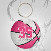 girale roze, gepersonaliseerde basketbal sleutelha sleutelhanger