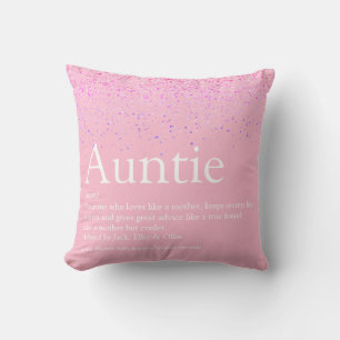 Girale roze glitter Fun Best tante Definition Kussen