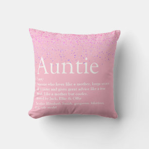 Girale roze glitter Fun Best tante Definition Kussen