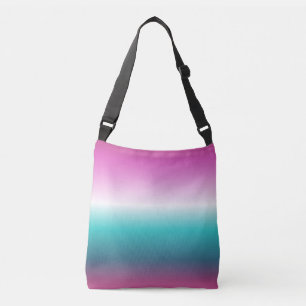 girale roze turquoise blauwgroen aqua ombre mermai crossbody tas