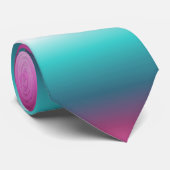 girale roze turquoise blauwgroen aqua ombre mermai stropdas (Opgerold)