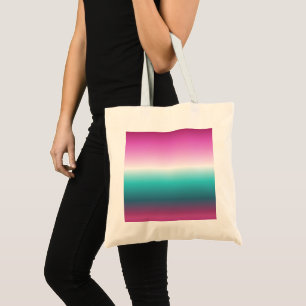 girale roze turquoise blauwgroen aqua ombre mermai tote bag