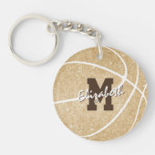 girale sportgoud, monogrammen basketbal label sleutelhanger (Voorkant)