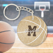 girale sportgoud, monogrammen basketbal label sleutelhanger