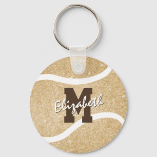 girale sportgoud monogrammen tenniszak label sleutelhanger