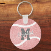girale sportroze monogrammen tenniszak label sleutelhanger (Achterkant)